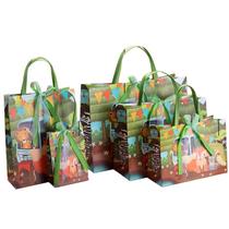 Bolsa de presente, bolsa de papelão para festas, animais de desenho animado para crianças x5