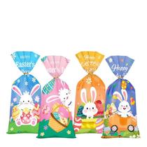 Bolsa de presente de doces de desenho animado de Páscoa Transparente OPP Treat Bags 50 unidades