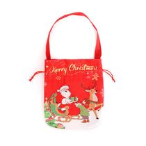 Bolsa de presente de Natal, bolsa de tecido de maçã com Papai Noel