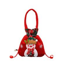 Bolsa de presente de Natal Bolsa de tecido para boneco de neve com cordão