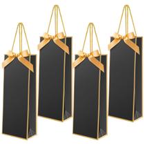 Bolsa de presente de vinho Engrowtic, 24 unidades com laço de fita, papelão reutilizável