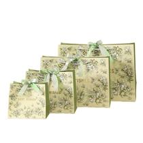 Bolsa de presente, folha de ouro, papelão branco, estilo luxuoso, pacote com 4 Bolsa de presente, folha de ouro, papelão branco, estilo luxuoso, pacote com 4