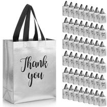 Bolsa de presente Fumete Glossy Thank You, 50 unidades, 25 x 20 x 10 cm, prata Bolsa de presente Fumete Glossy Thank You, 50 unidades, 25 x 20 x 10 cm, prata