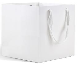 Bolsa de presente HUAPRINT de papel branco grande 30x30x30cm com alças x12 Bolsa de presente HUAPRINT de papel branco grande 30x30x30cm com alças x12