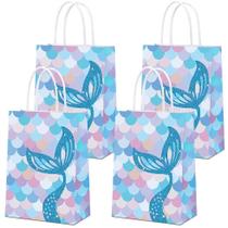 Bolsa de presente Mermaid Theme White Kraft Paper 15x8x21cm 12 unidades