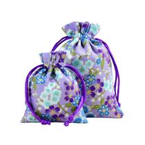 Bolsa de presente, pacote com 20 unidades, tecido vermelho com cordão em estilo chinês