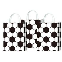 Bolsa de presente, papel kraft branco, tema de futebol, 22x16x8cm, 10 unidades Bolsa de presente, papel kraft branco, tema de futebol, 22x16x8cm, 10 unidades