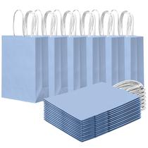 Bolsa de presente qiqee pequena azul claro 24 unidades 20x15x8cm com alças Bolsa de presente qiqee pequena azul claro 24 unidades 20x15x8cm com alças