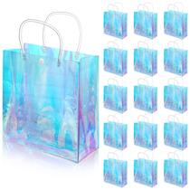 Bolsa de presente Sherr Holographic Reutilizável Iridescente PVC 20x20x8cm
