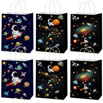 Bolsa de presente Space Spaceship White Kraft Paper 10 unidades 22x16x8cm