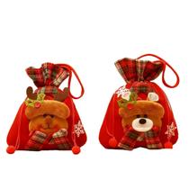 Bolsa de presente, tecido de maçã de Natal, bolsa com cordão, 34 x 26 cm, 2 unidades Bolsa de presente, tecido de maçã de Natal, bolsa com cordão, 34 x 26 cm, 2 unidades