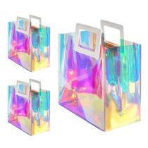 Bolsa de presente VUOJUR holográfica reutilizável 21x20x10cm com alça