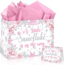 Bolsa de presente Winter Snowflake Baby Shower Birthday para meninas