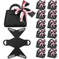 Bolsa de presente Yadiana Pu Leather, pacote com 12 unidades com alça preta