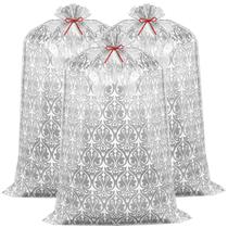 Bolsa de presente Zonon Jumbo Silver 142,24 x 91,44 cm de plástico PE 3 unidades Bolsa de presente Zonon Jumbo Silver 142,24 x 91,44 cm de plástico PE 3 unidades