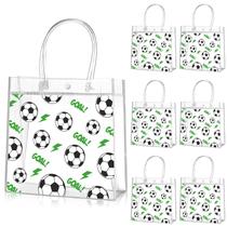 Bolsa de presentes Aliceset Soccer PVC transparente, 20 peças para festa, 20x20x8cm Bolsa de presentes Aliceset Soccer PVC transparente, 20 peças para festa, 20x20x8cm