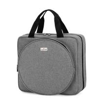 Bolsa de projeto de bordado LodrID Square Storage Tote Grey Nylon