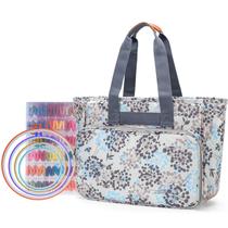 Bolsa de projeto de bordado Yarwo Dandelion com bolsos para argolas Bolsa de projeto de bordado Yarwo Dandelion com bolsos para argolas