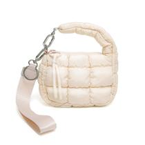 Bolsa de pulso DOYOGI Mini acolchoada para mulheres bege Bolsa de pulso DOYOGI Mini acolchoada para mulheres bege