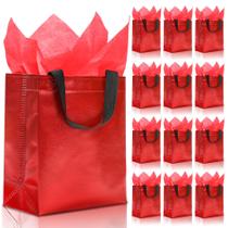 Bolsa de Regalo KeerxunBag Reutilizable con Papel Seda 10x10x20cm Roja x12