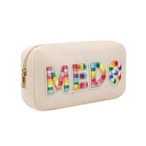 Bolsa de remédios RSRSLEII Chenille Letter Patch Nylon Bege