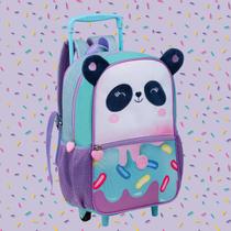 Bolsa de Rodinha Carrinho Escolar Pequena Creche Pandinha Panda Fofa Colorida Yepp Kids