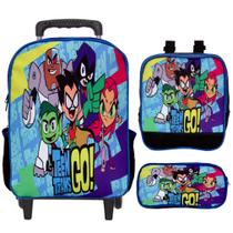 Bolsa de Rodinha Infantil c/ Lancheira Jovens Titãs Toys 2U