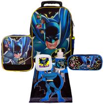 Bolsa de Rodinha Infantil Preta Batman e Acessórios Toys 2U