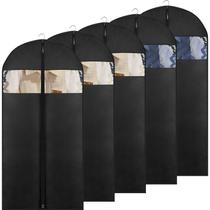 Bolsa de roupas Moucas 50 preta para terno masculino com zíper, pacote com 5