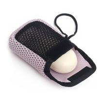 Bolsa de sabonete esfoliante em barra, esfoliante corporal de dupla face, rosa