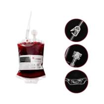 Bolsa De Sangue De Halloween 350ml Com Tubo Duplo, Estilo Neutro, Com Clipe, Etiqueta E Funil Bolsa De Sangue De Halloween 350ml Com Tubo Duplo, Estilo Neutro, Com Clipe, Etiqueta E Funil