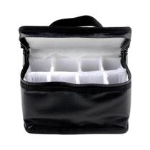 Bolsa De Segurança Para Bateria Lipo À Prova De Fogo E Explosão 155x115x90mm Com 8 Compartimentos