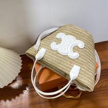 Bolsa De Tecido Palha Praia Tote Corpo Cruzado