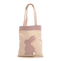 Bolsa de Tecido Silhueta de Coelho Pontilhada - Rosa - 20x18cm - 1 unidade - Cromus - Rizzo