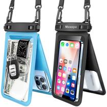 Bolsa de telefone impermeável Niveaya Double Space pacote com 2, capa impermeável com cordão de telefone com iPhone 16/15/14/13/12 Pro Max de até 8,3", bolsas secas para celular para férias, piscina, caiaque e cruzeiro, itens essenciais para viagens de cruzeiro de caiaque