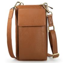Bolsa de telefone tiracolo em couro BULL GUARD Anti Theft RFID