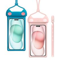 Bolsa de telefone Wellhouse Waterproof IPX8 7", pacote com 2 unidades, rosa e azul