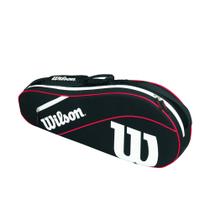 Bolsa de Tênis Wilson Advantage III Triple - Preto/Branco/Vermelho Bolsa de Tênis Wilson Advantage III Triple - Preto/Branco/Vermelho