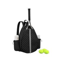 Bolsa de tênis YIPINLAOBAIXING de malha acolchoada impermeável preta Bolsa de tênis YIPINLAOBAIXING de malha acolchoada impermeável preta