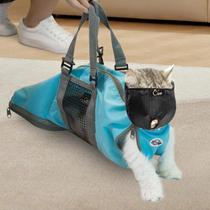 Bolsa de tosa para gatos Cinf azul com focinheira para gatos de 3,5 a 5,5 kg