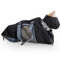 Bolsa de tosa para gatos Cinf com focinheira de contenção preta tamanho P