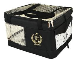 Bolsa de transporte aereo GL preto para cães e gatos