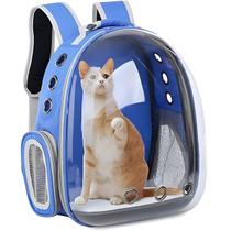 Bolsa de transporte cães e gatos Visão panorâmica azul.