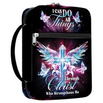 Bolsa de transporte com zíper MYSMOR com capa bíblica para mulheres Bolsa de transporte com zíper MYSMOR com capa bíblica para mulheres