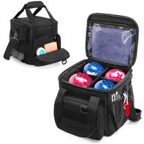 Bolsa de transporte de bolas de bocha DSLEAF contém 8 bolas com bolsos e alça
