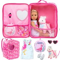 Bolsa de transporte de bonecas Ecore Fun Girl de 18 polegadas com roupas e acessórios