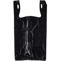Bolsa de transporte de plástico QQOUTLET Camiseta 0,6 L preta 300 bolsas