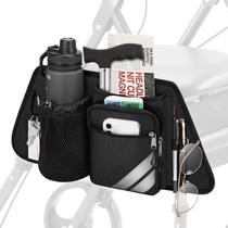 Bolsa de transporte FINPAC Rollator Side Storage Organizer preta