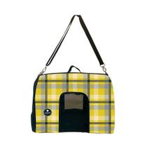 Bolsa de Transporte I Love Pet Xadrez Clássico Amarelo para Cães e Gatos - M