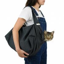 Bolsa de Transporte para Gatos Grande Carvão Macia para Viagem